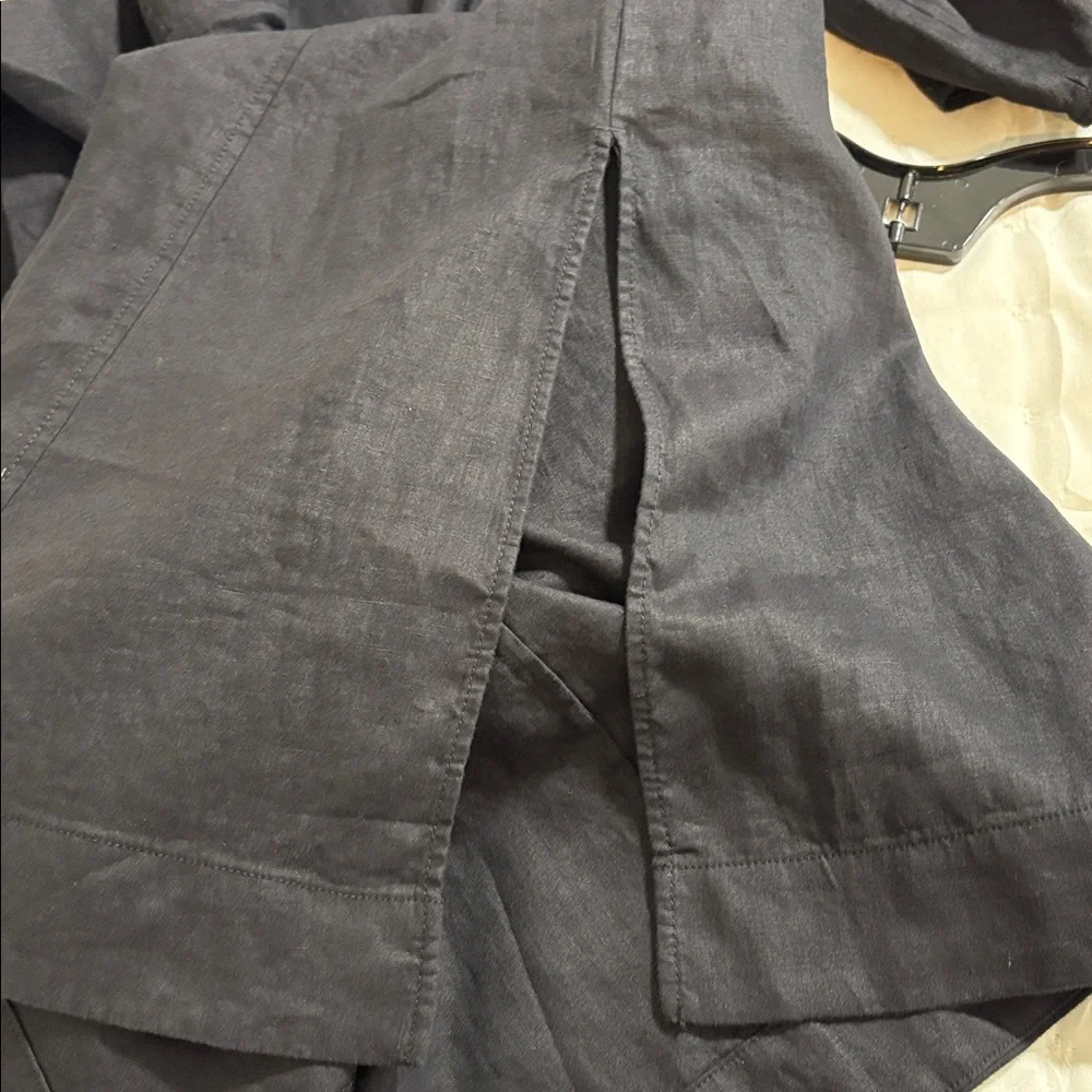 Everlane NWT Size 16 Black The Linen A-Line Midi Dress - Picture 12 of 14